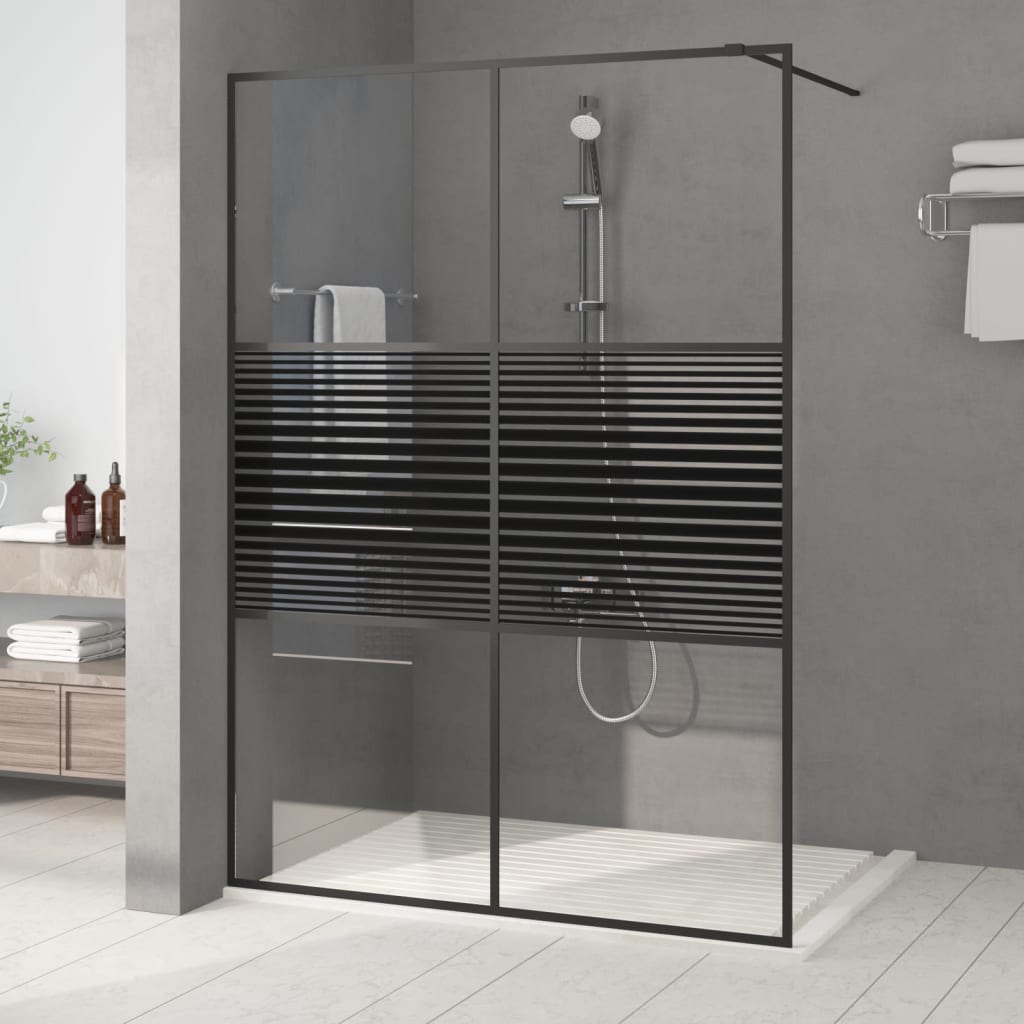 Walk-in suihkuseinäke musta 140x195 cm kirkas ESG-lasi - Sisustajankoti.fi
