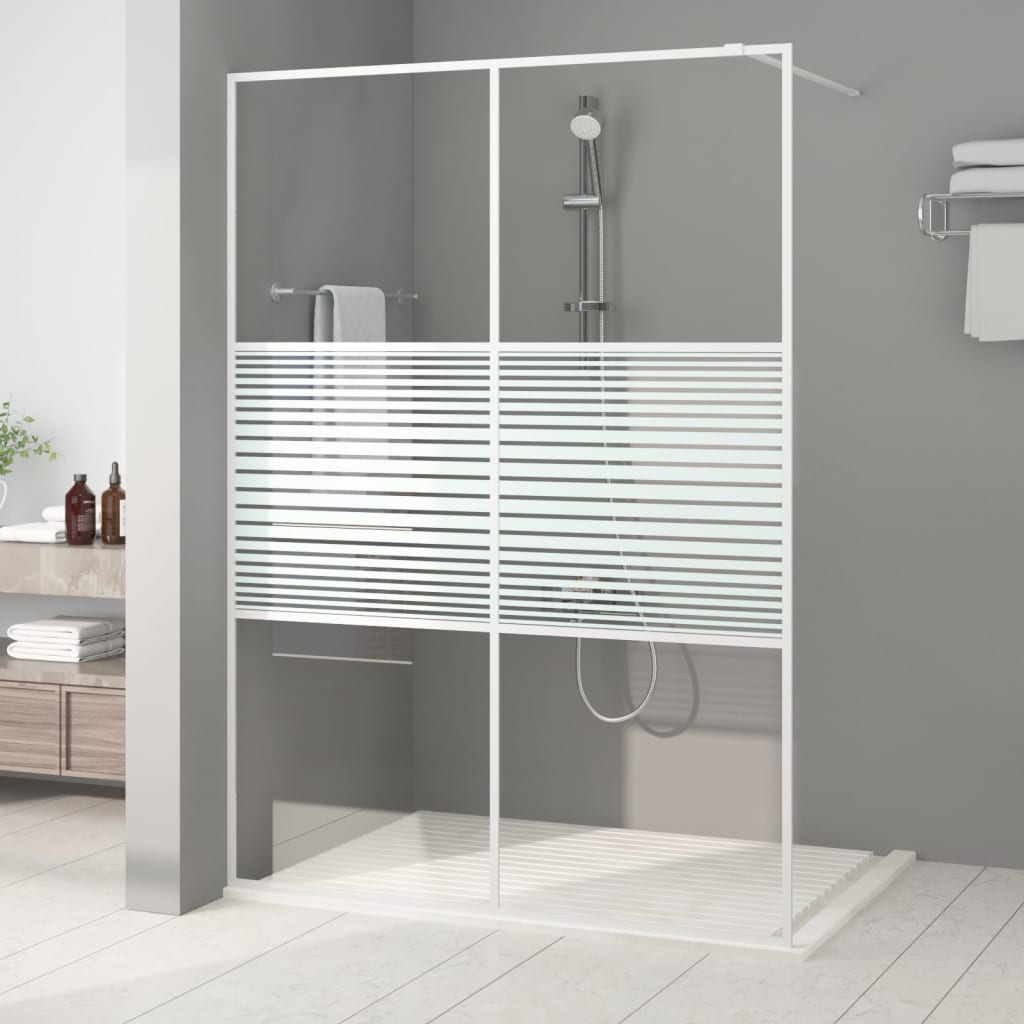 Walk-in suihkuseinäke valkoinen 140x195 cm kirkas ESG-lasi - Sisustajankoti.fi