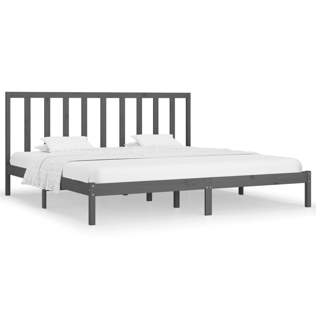 Sängynrunko harmaa täysi mänty 180x200 cm 6FT Super King - Sisustajankoti.fi