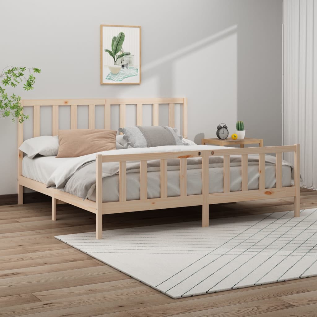 Sängynrunko täysi mänty 200x200 cm - Sisustajankoti.fi