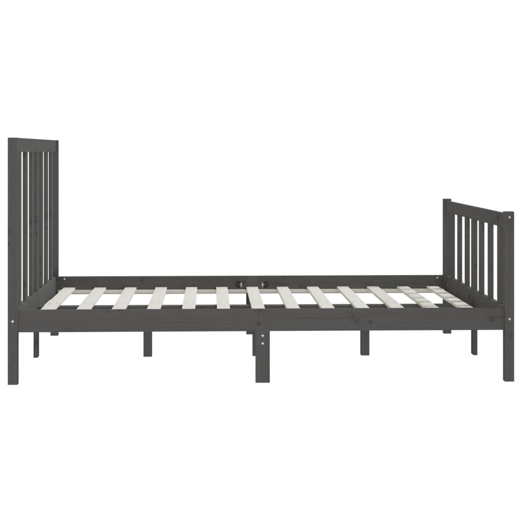 Sängynrunko harmaa täysi puu 150x200 cm 5FT King Size - Sisustajankoti.fi