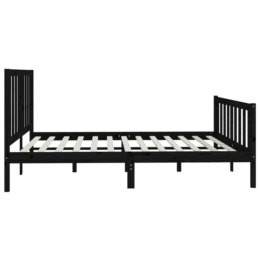 Sängynrunko musta täysi puu 180x200 cm 6FT Super King - Sisustajankoti.fi