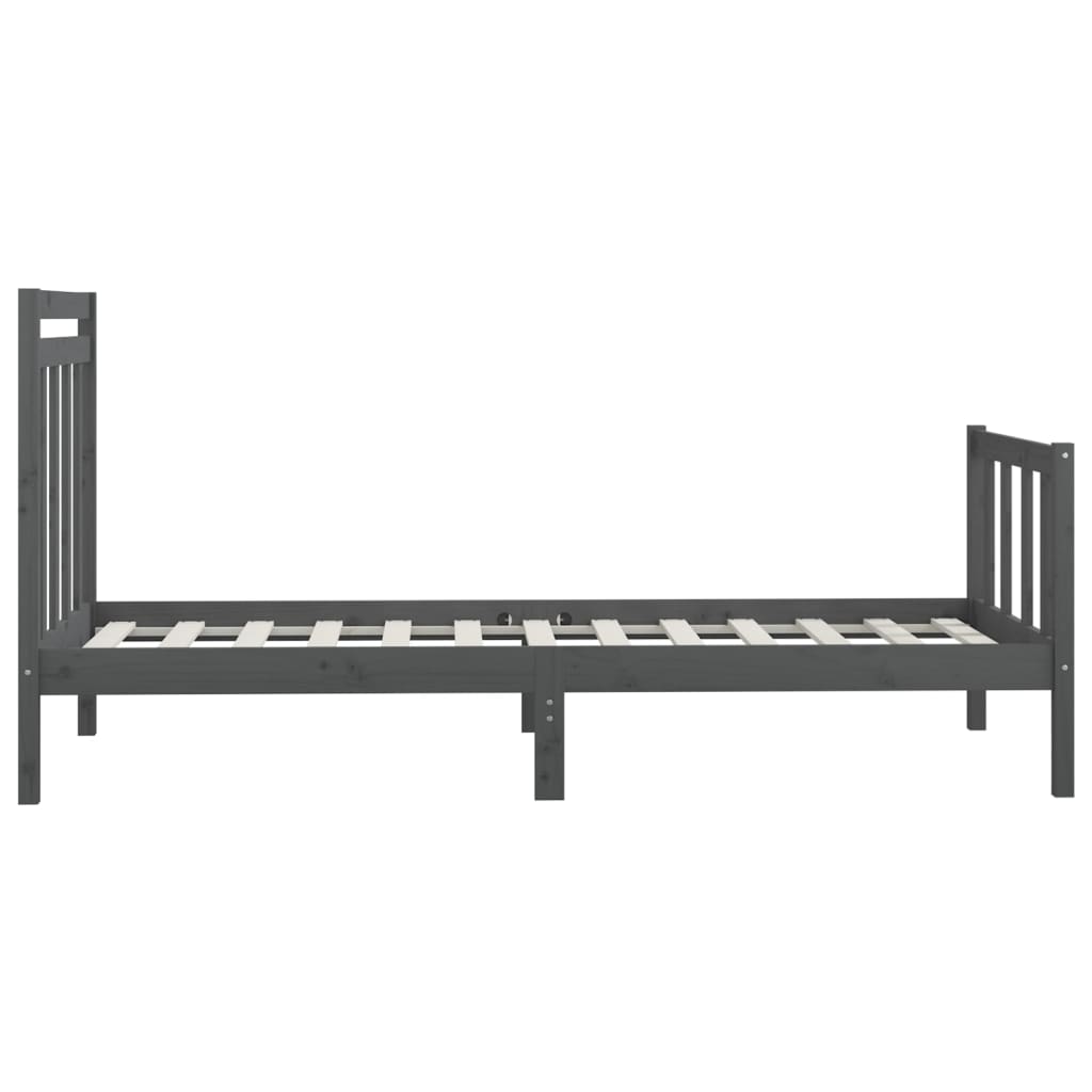 Sängynrunko harmaa täysi mänty 100x200 cm - Sisustajankoti.fi