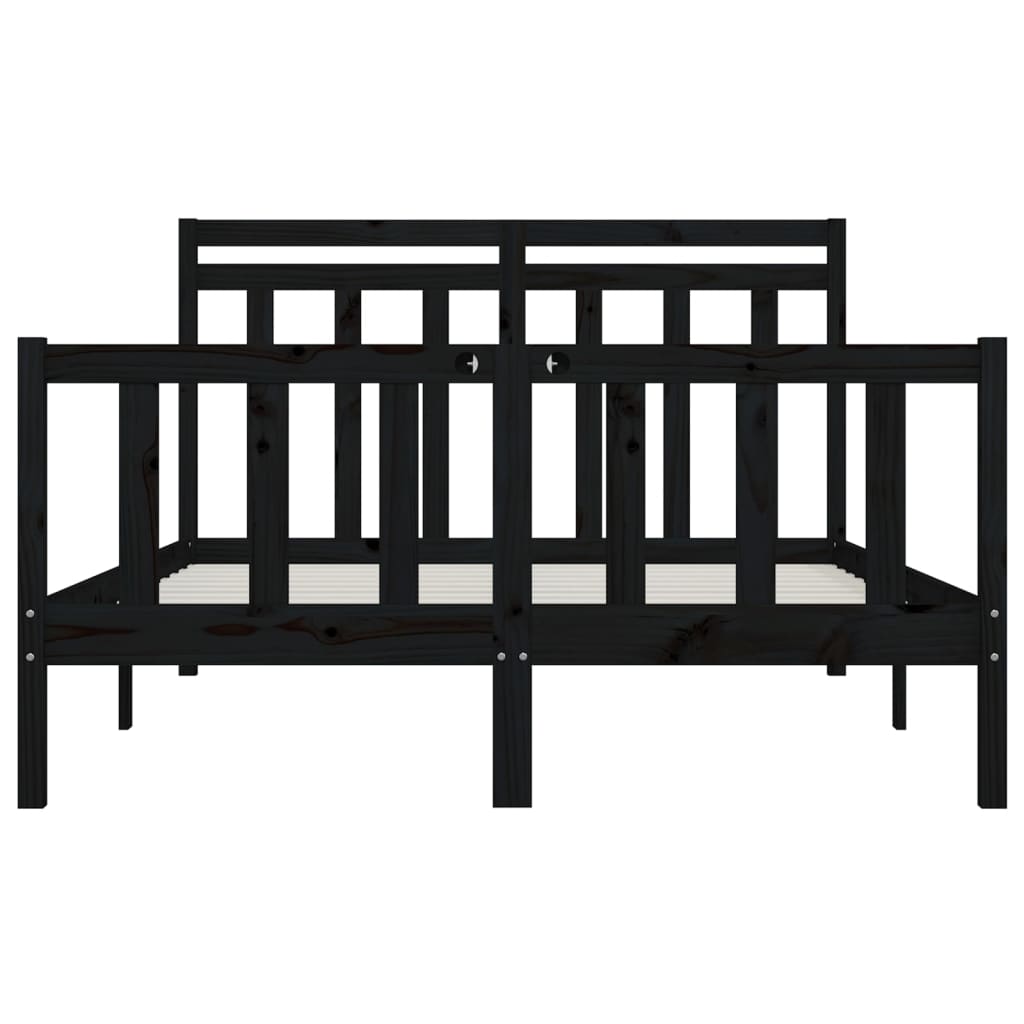 Sängynrunko musta täysi mänty 150x200 cm 5FT King Size - Sisustajankoti.fi