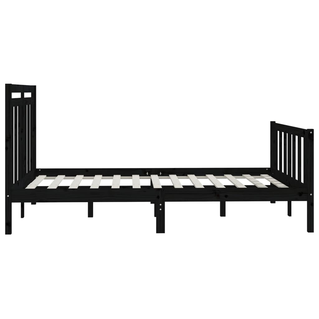 Sängynrunko musta täysi mänty 150x200 cm 5FT King Size - Sisustajankoti.fi
