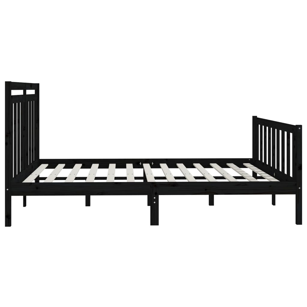 Sängynrunko musta täysi mänty 200 x 200 cm - Sisustajankoti.fi