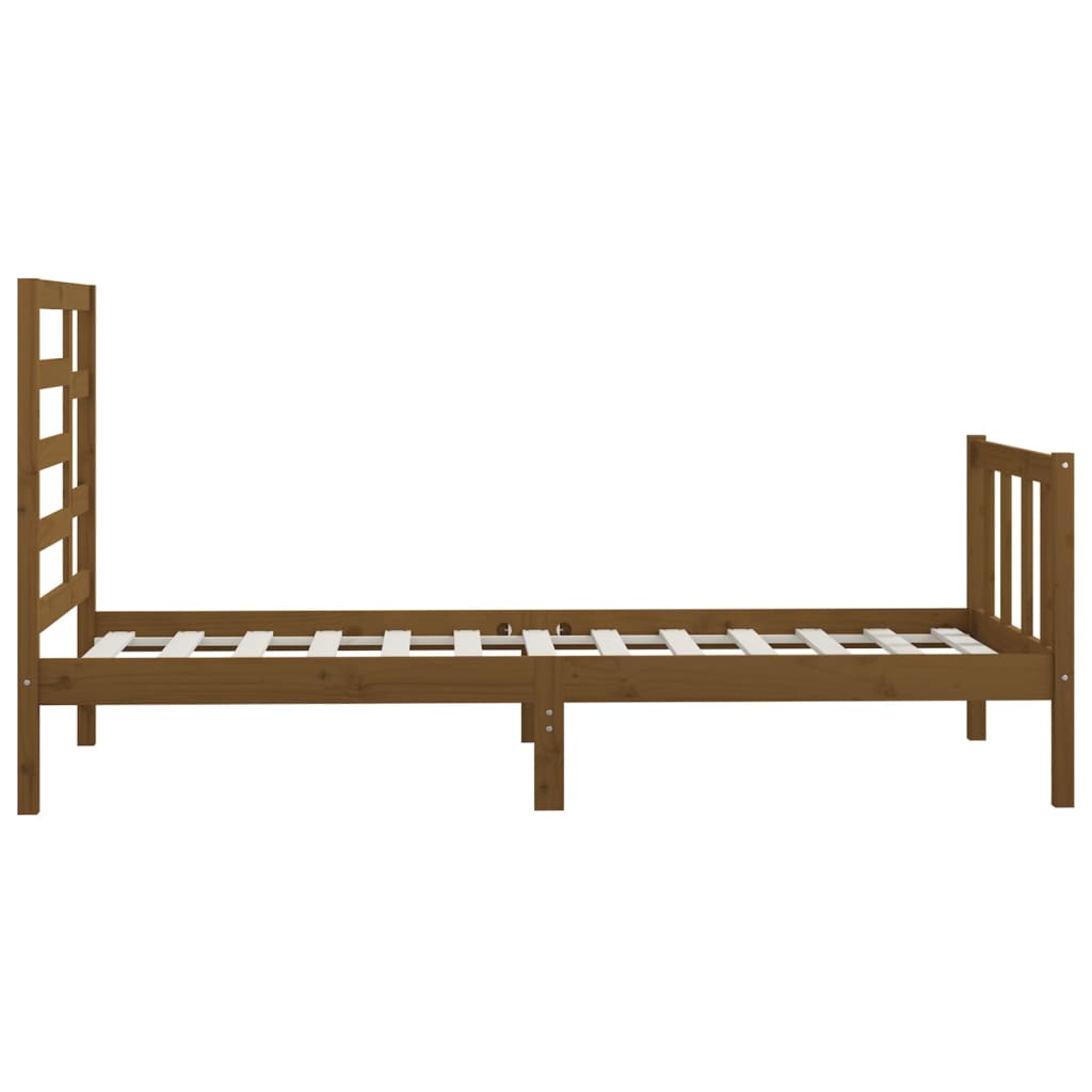 Sängynrunko hunajanruskea täysi mänty 100x200 cm - Sisustajankoti.fi