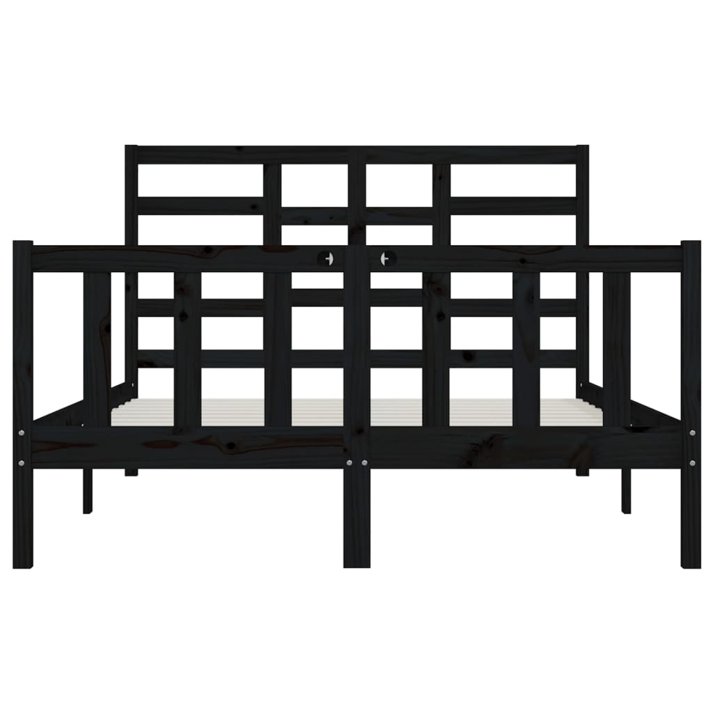 Sängynrunko musta täysi mänty 120x200 cm - Sisustajankoti.fi