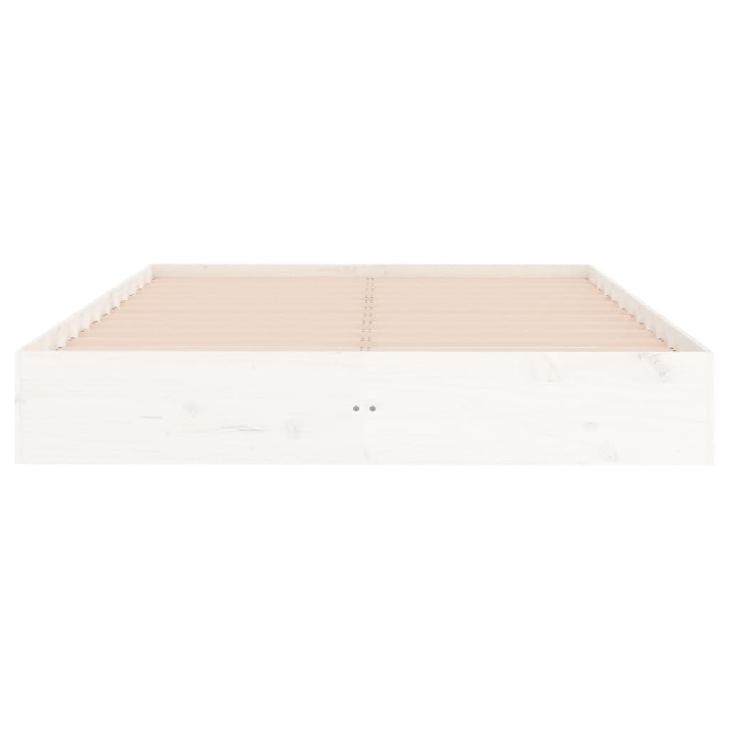Sängynrunko valkoinen täysi mänty 150x200 cm 5FT King Size - Sisustajankoti.fi