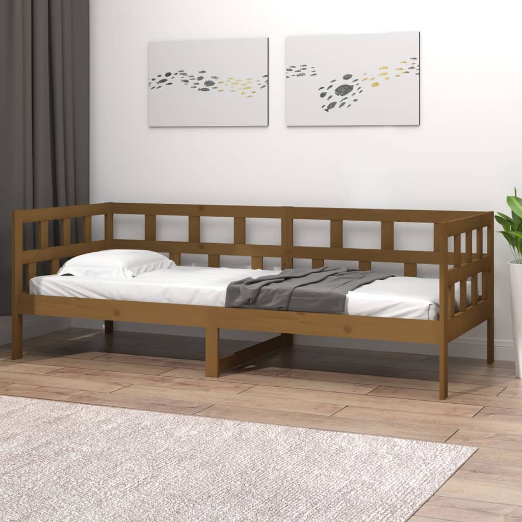Sohvasänky hunajanruskea täysi mänty 90x200 cm - Sisustajankoti.fi