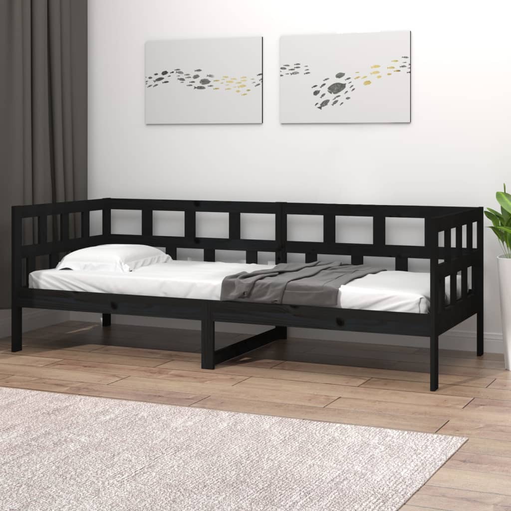 Sohvasänky musta täysi mänty 80x200 cm - Sisustajankoti.fi