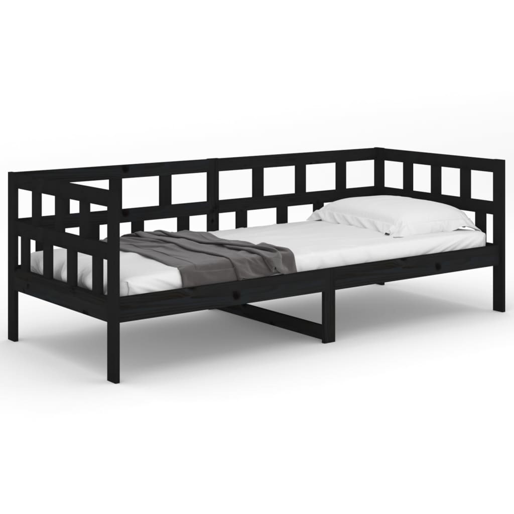 Sohvasänky musta täysi mänty 80x200 cm - Sisustajankoti.fi