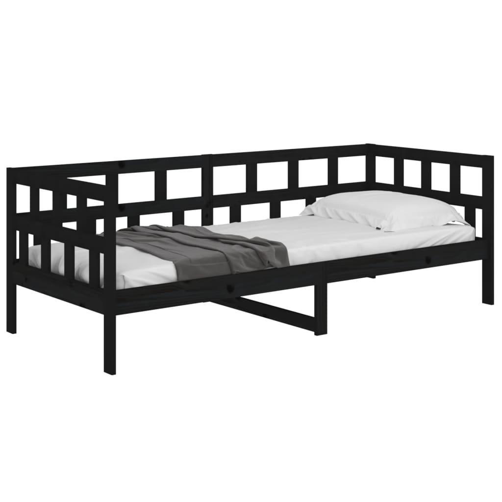 Sohvasänky musta täysi mänty 90x190 cm - Sisustajankoti.fi