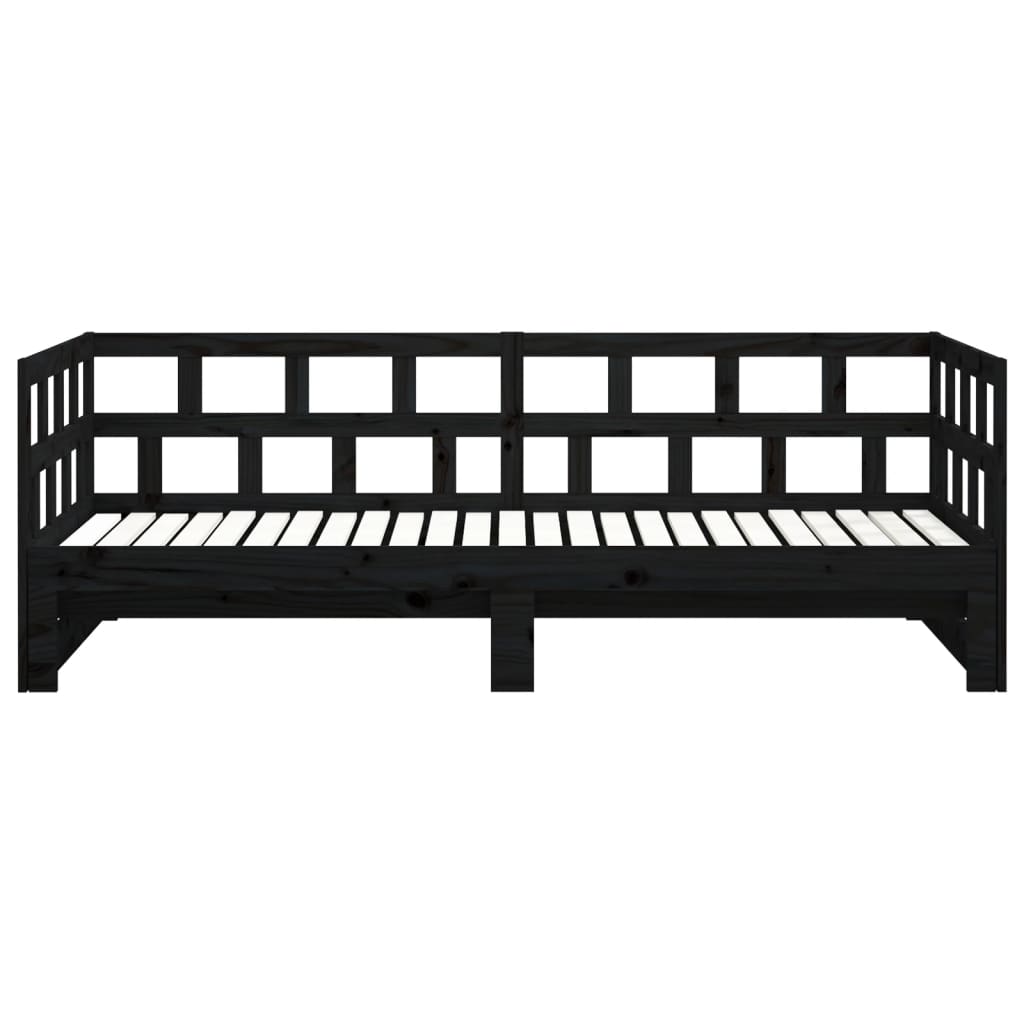 Sohvasänky ulosvedettävä musta täysi mänty 2x (90x190) cm - Sisustajankoti.fi