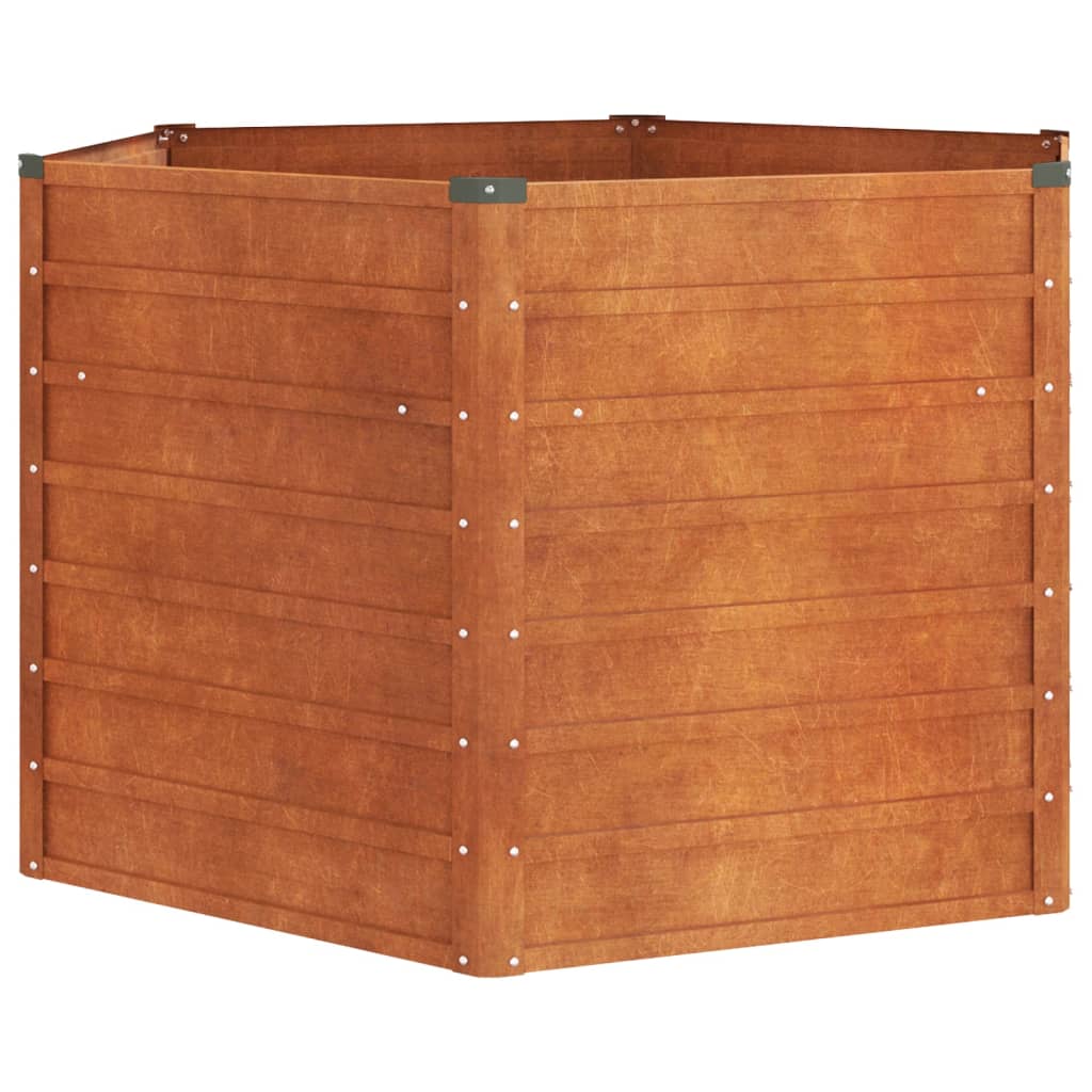 Korotettu kukkalaatikko harmaa 129x129x77 cm Corten teräs - Sisustajankoti.fi