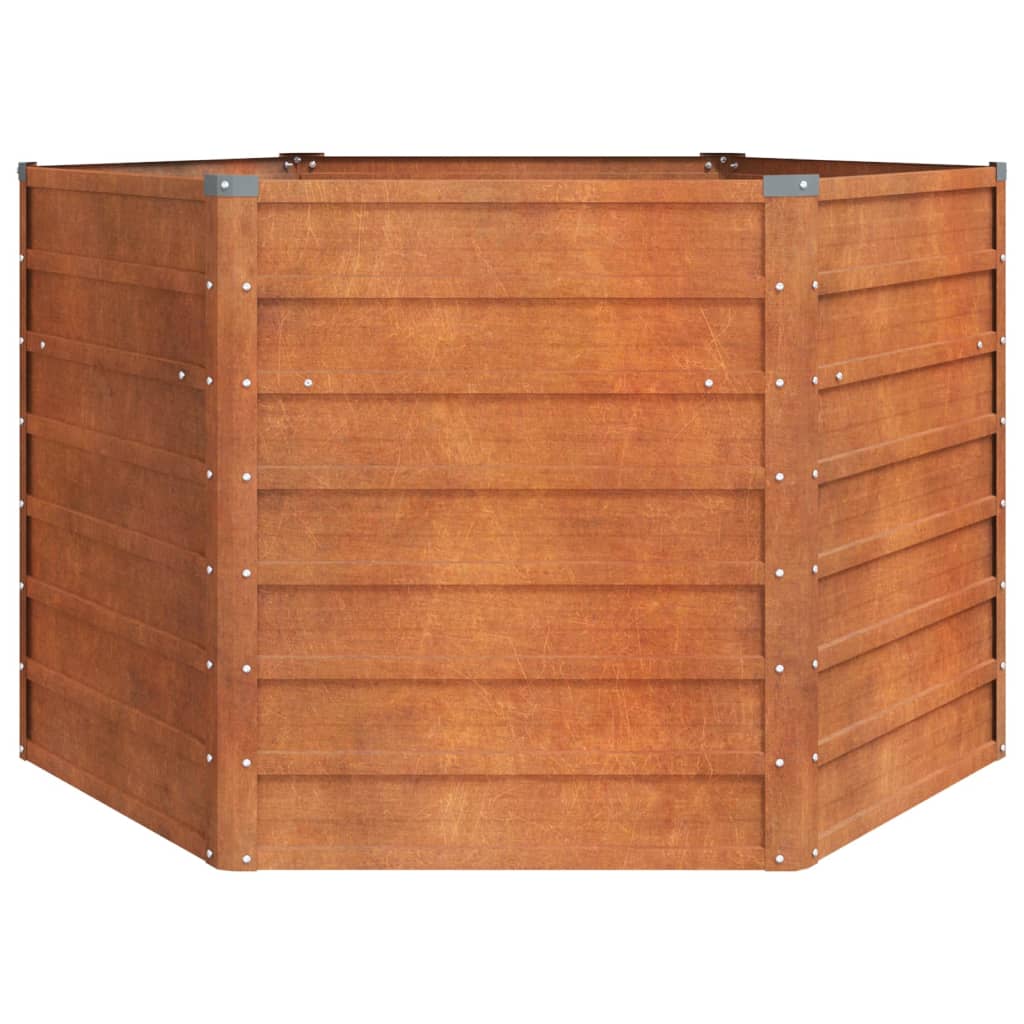 Korotettu kukkalaatikko harmaa 129x129x77 cm Corten teräs - Sisustajankoti.fi