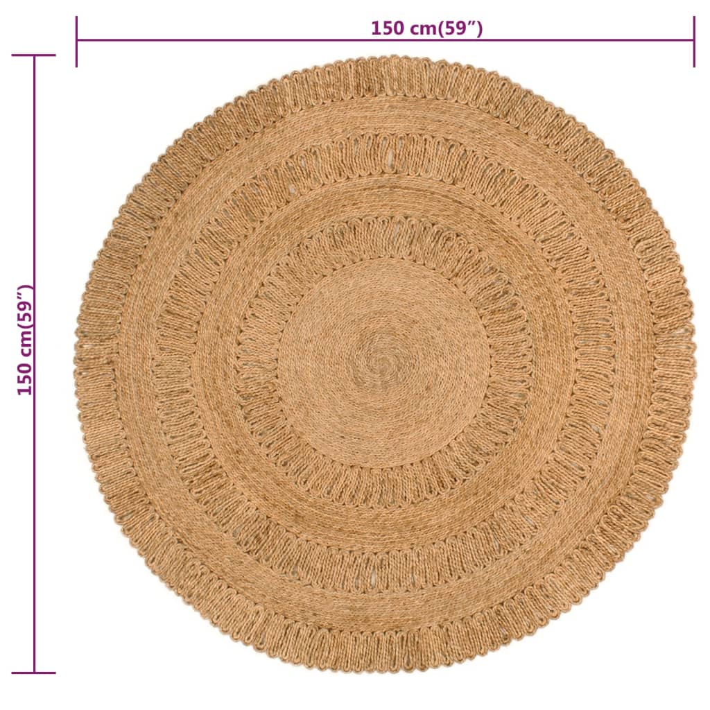 Matto käsinpunottu juutti 150 cm pyöreä - Sisustajankoti.fi