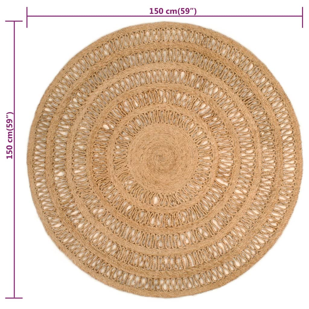 Matto käsinpunottu juutti 150 cm pyöreä - Sisustajankoti.fi