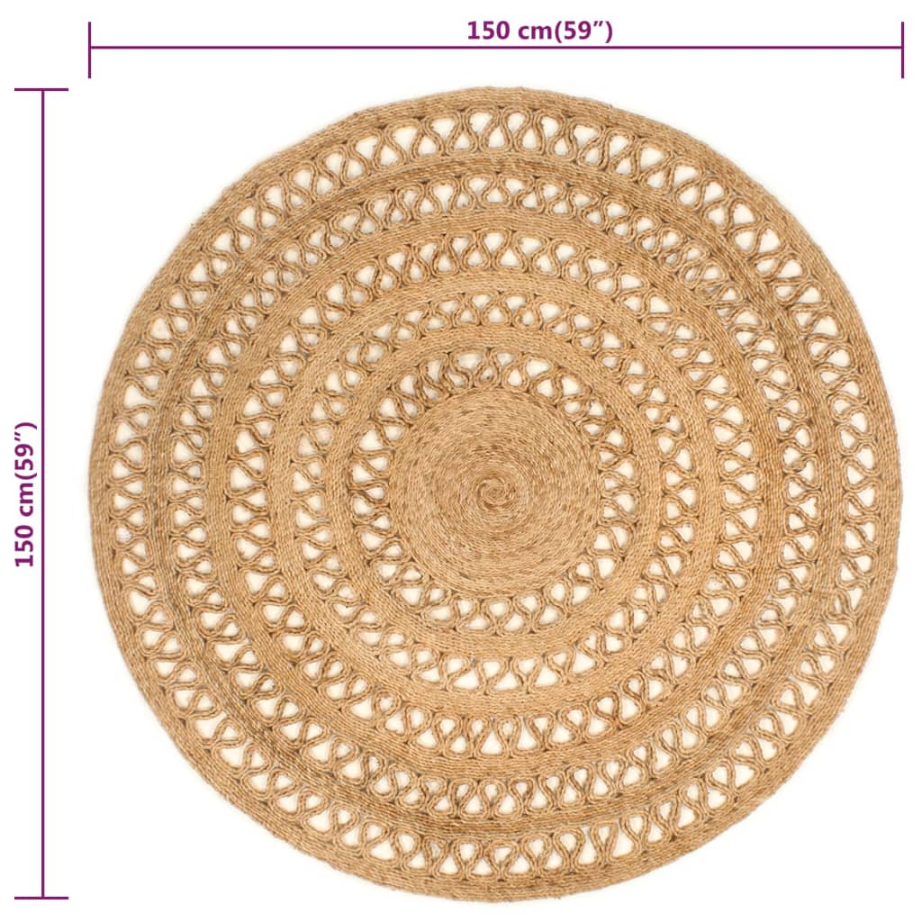 Matto käsinpunottu juutti 150 cm pyöreä - Sisustajankoti.fi