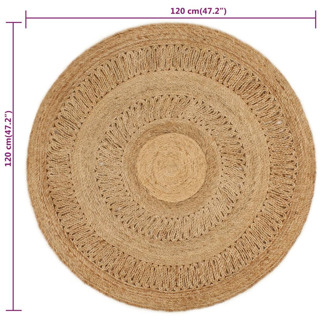 Matto käsinpunottu juutti 120 cm pyöreä - Sisustajankoti.fi