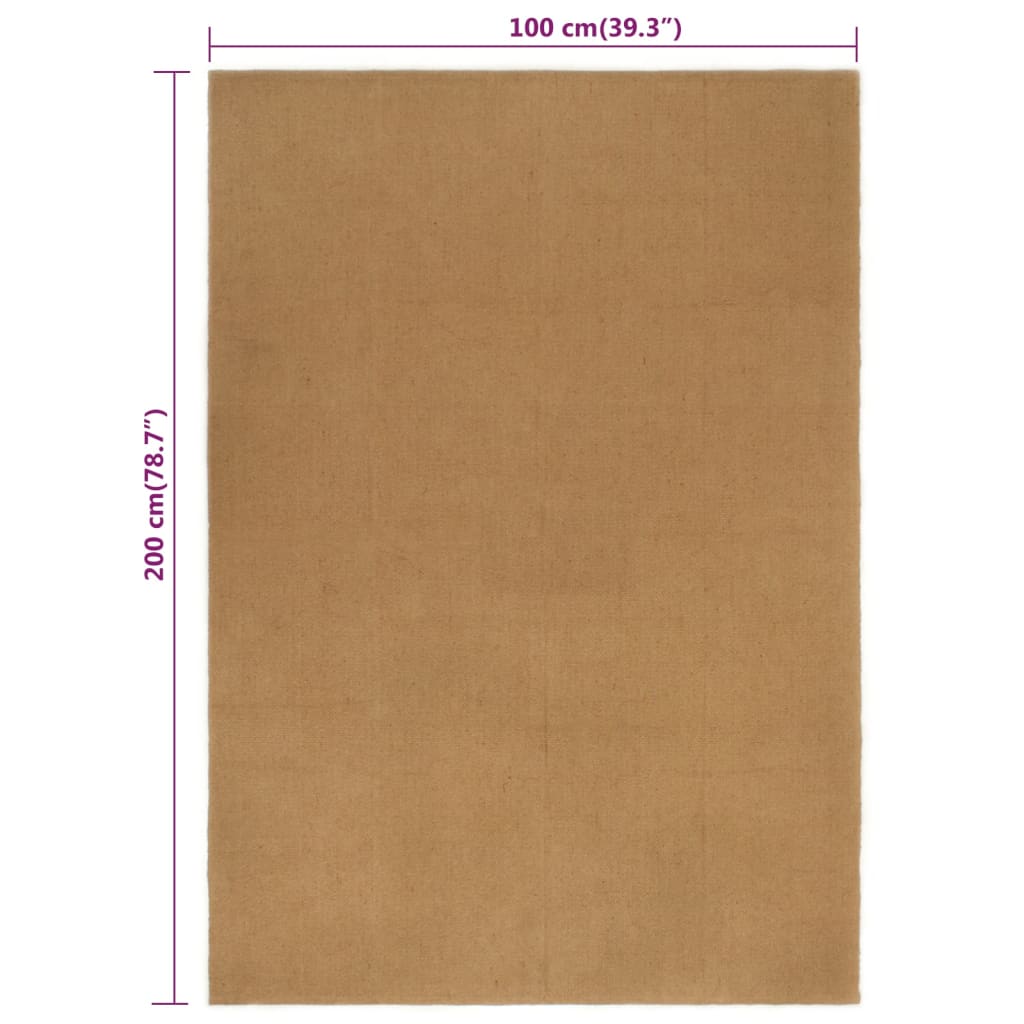 Eteismatto 100x200 cm juutti suorakaide - Sisustajankoti.fi