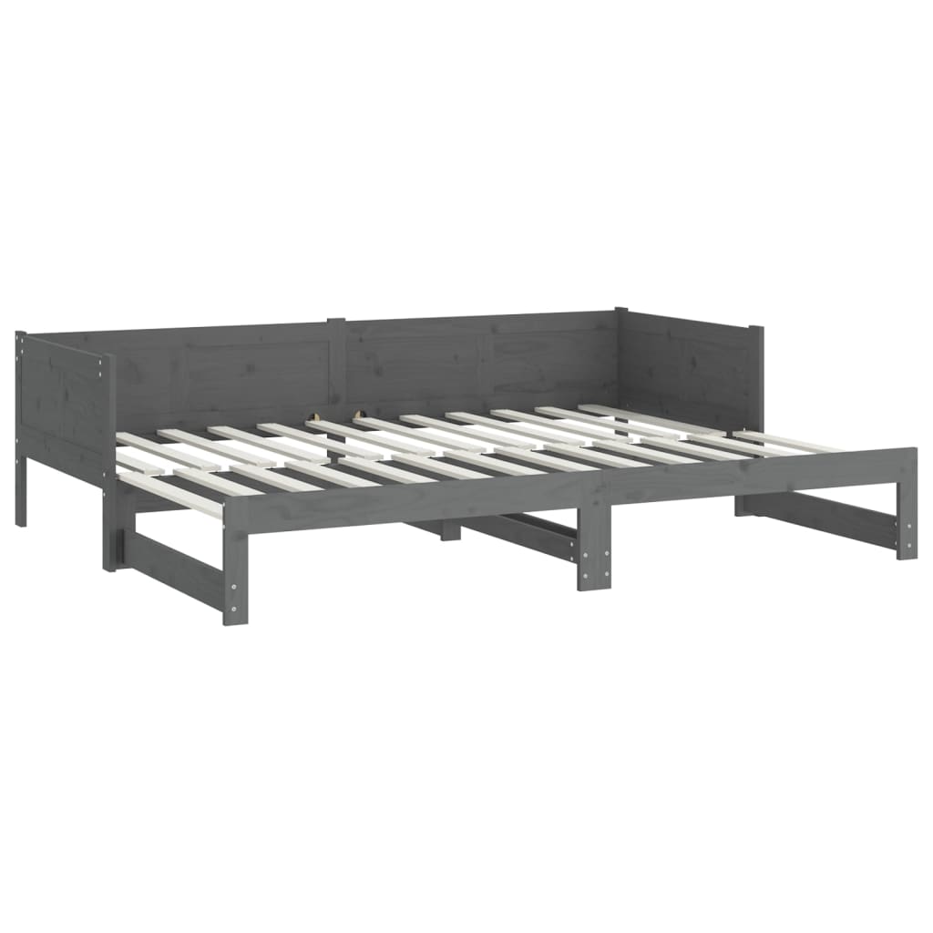 Sohvasänky ulosvedettävä harmaa täysi mänty 2x (90x200) cm - Sisustajankoti.fi