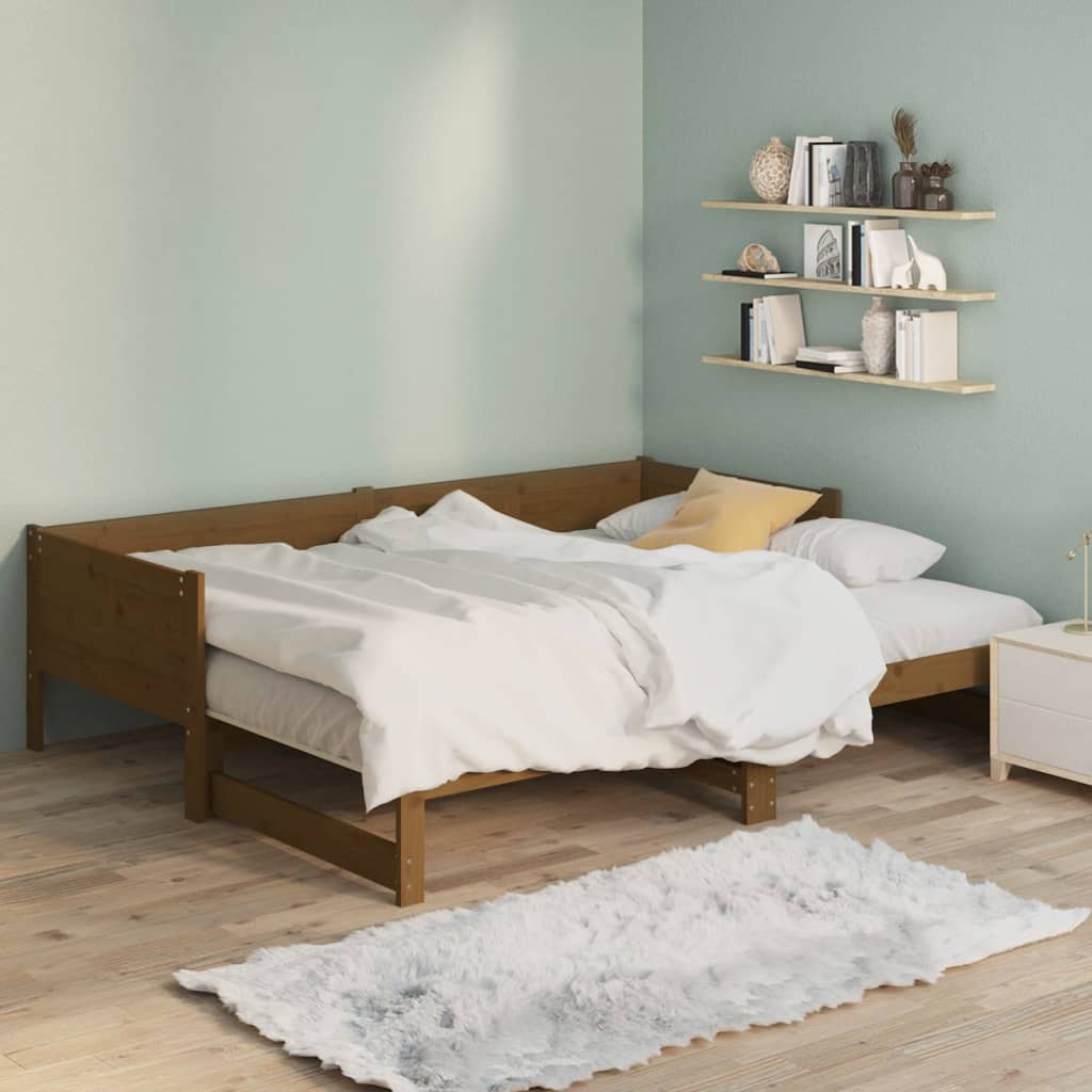 Sohvasänky ulosvedettävä hunajanrusk. täysi mänty 2x(90x200) cm - Sisustajankoti.fi