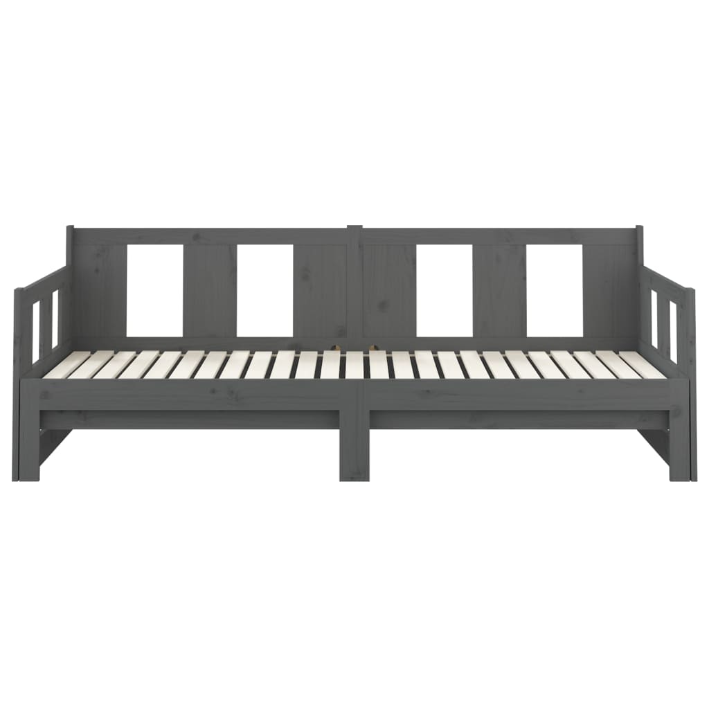 Sohvasänky ulosvedettävä harmaa täysi mänty 2x (80x200) cm - Sisustajankoti.fi