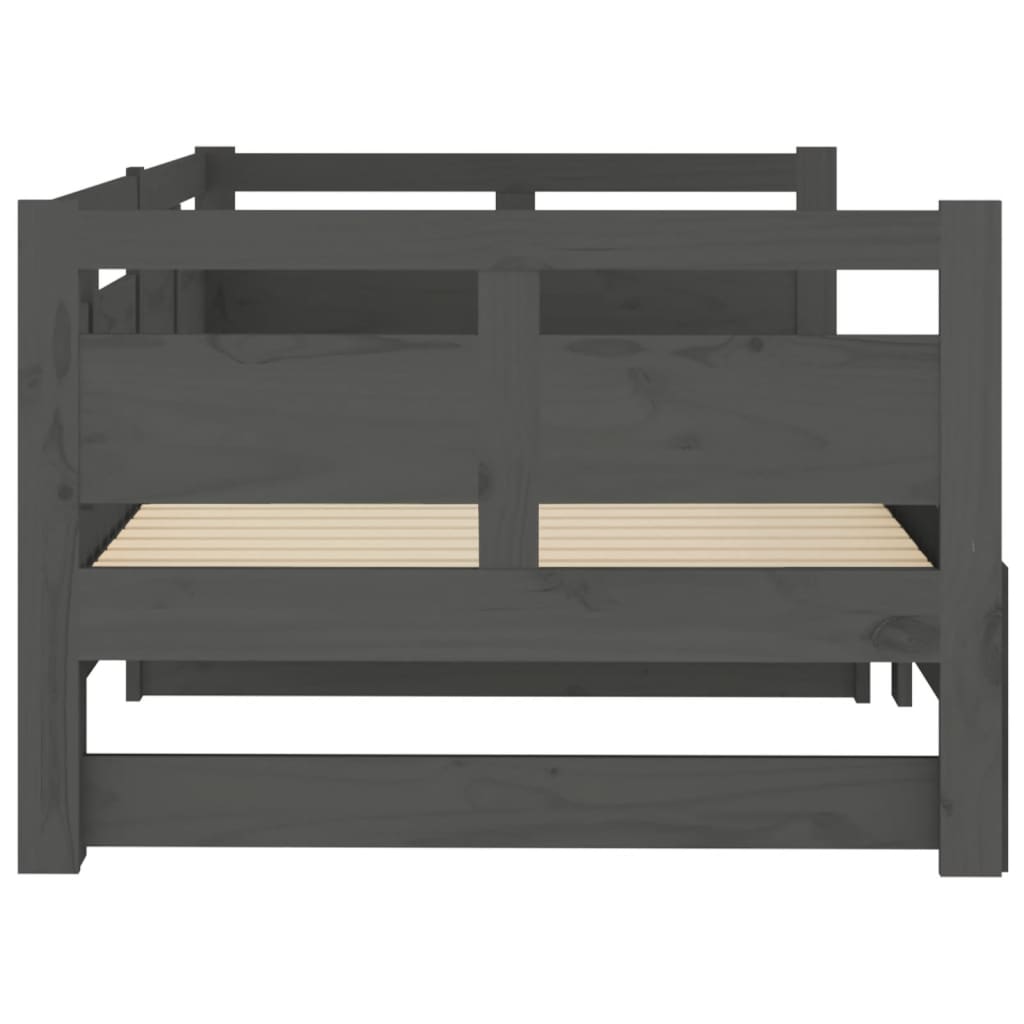 Sohvasänky ulosvedettävä harmaa täysi mänty 2x (90x200) cm - Sisustajankoti.fi
