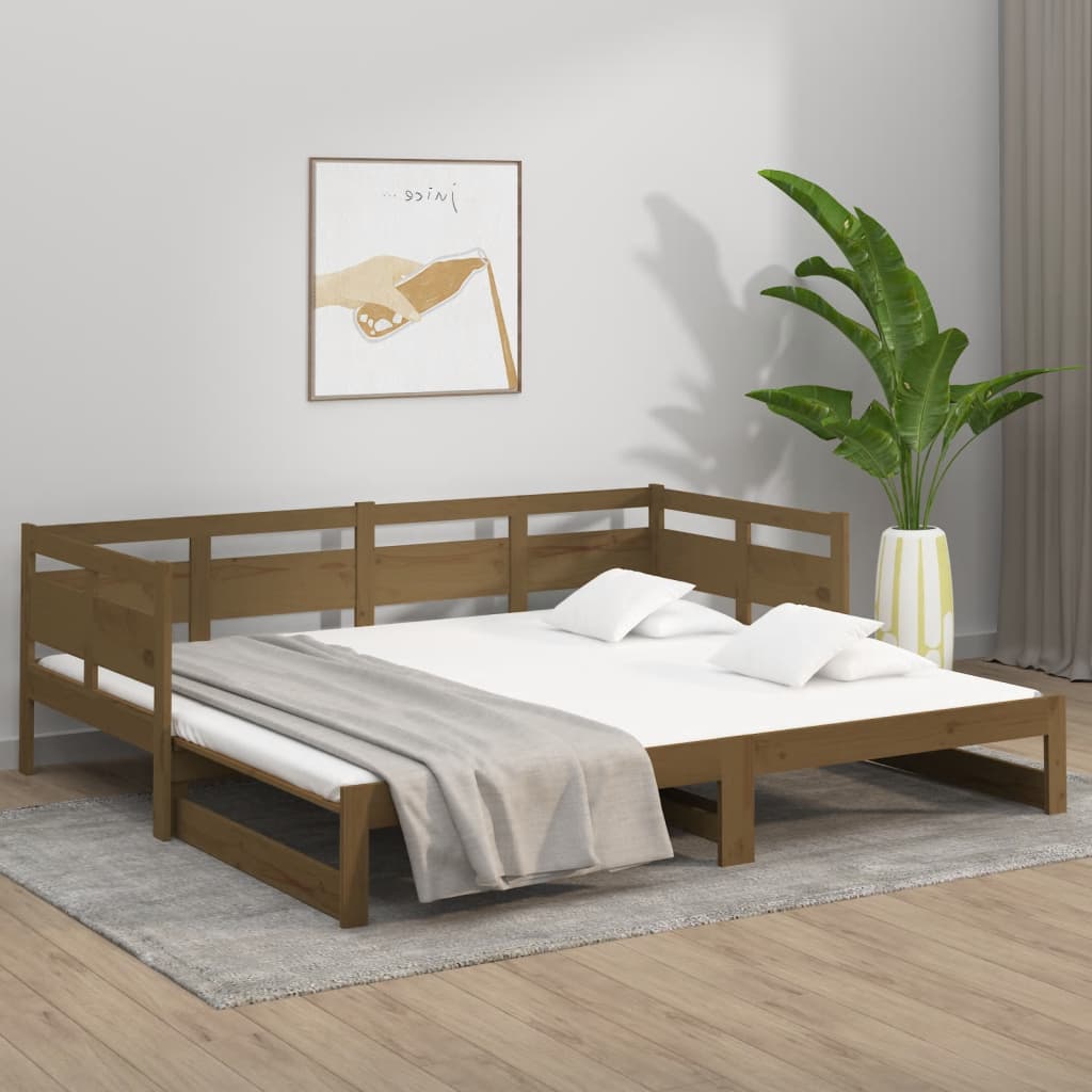Sohvasänky ulosvedettävä hunajanrusk. täysi mänty 2x(90x200) cm - Sisustajankoti.fi