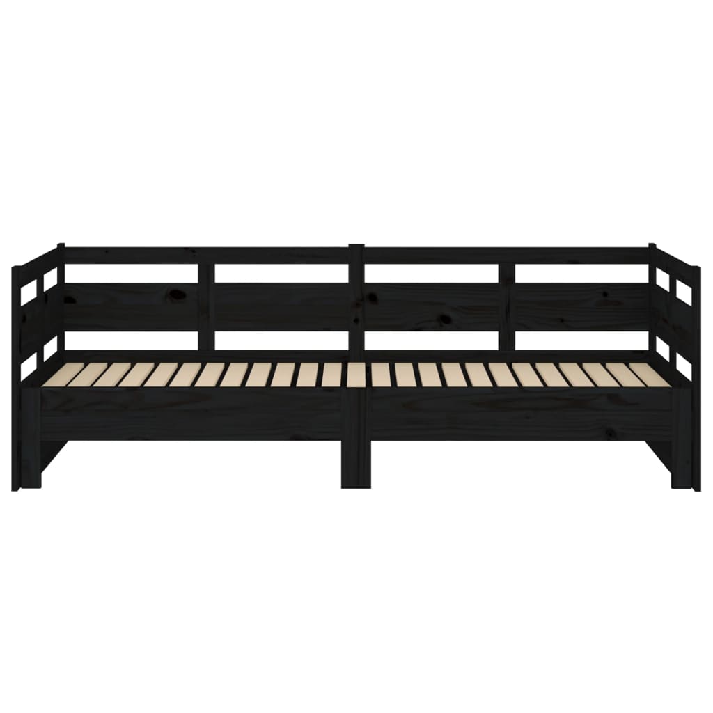Sohvasänky ulosvedettävä musta täysi mänty 2x (90x200) cm - Sisustajankoti.fi