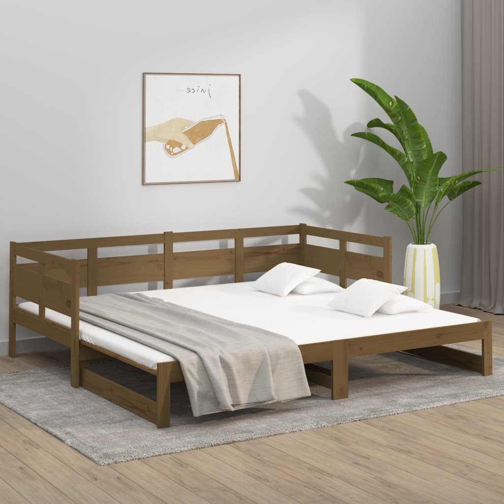 Sohvasänky ulosvedettävä hunajanrusk. täysi mänty 2x(80x200) cm - Sisustajankoti.fi