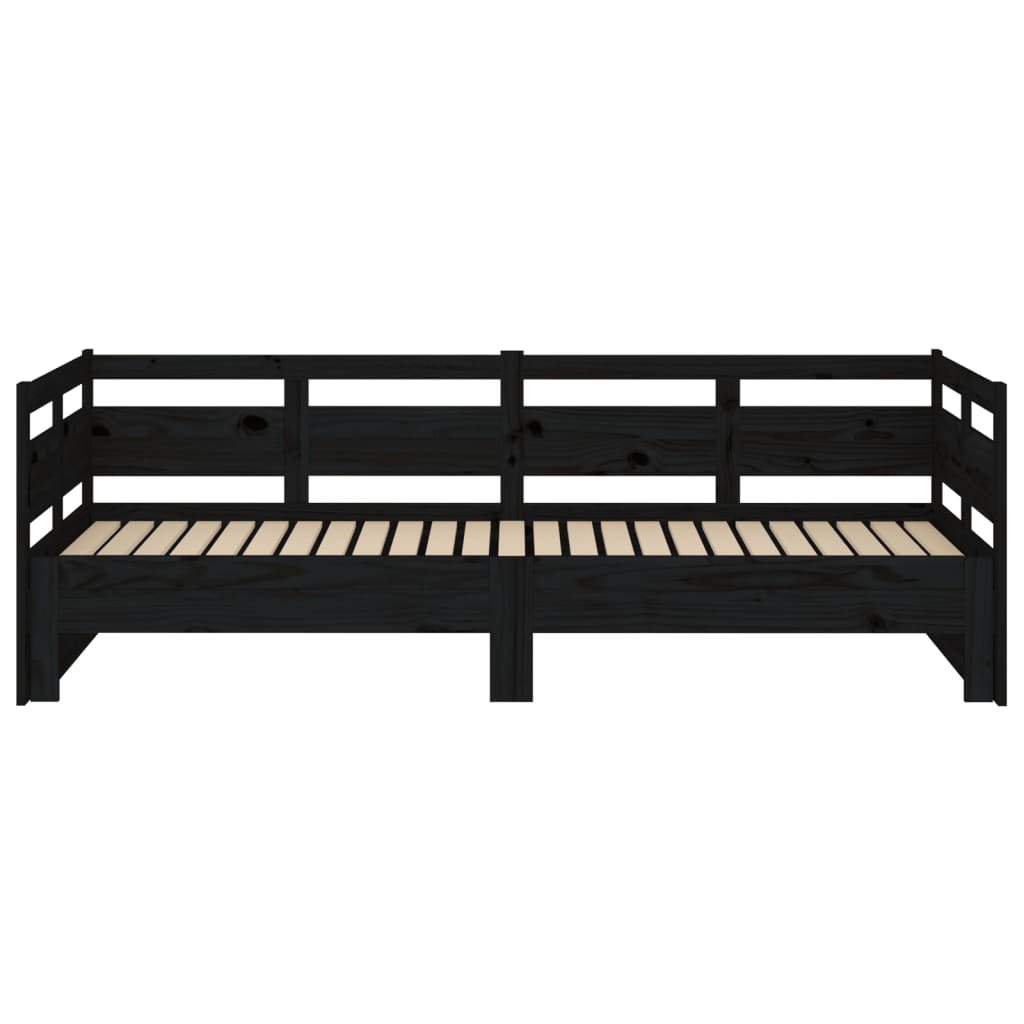 Sohvasänky ulosvedettävä musta täysi mänty 2x (80x200) cm - Sisustajankoti.fi