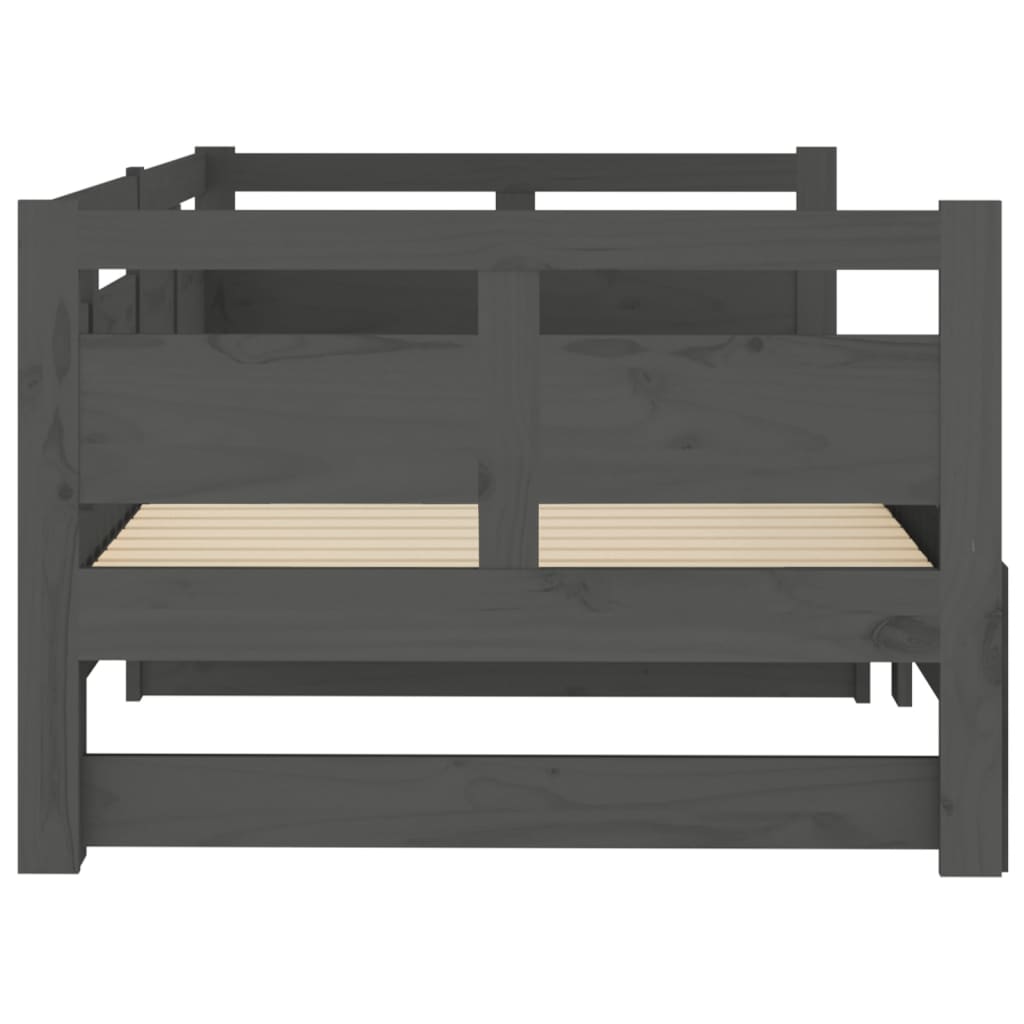 Sohvasänky ulosvedettävä harmaa täysi mänty 2x (90x190) cm - Sisustajankoti.fi