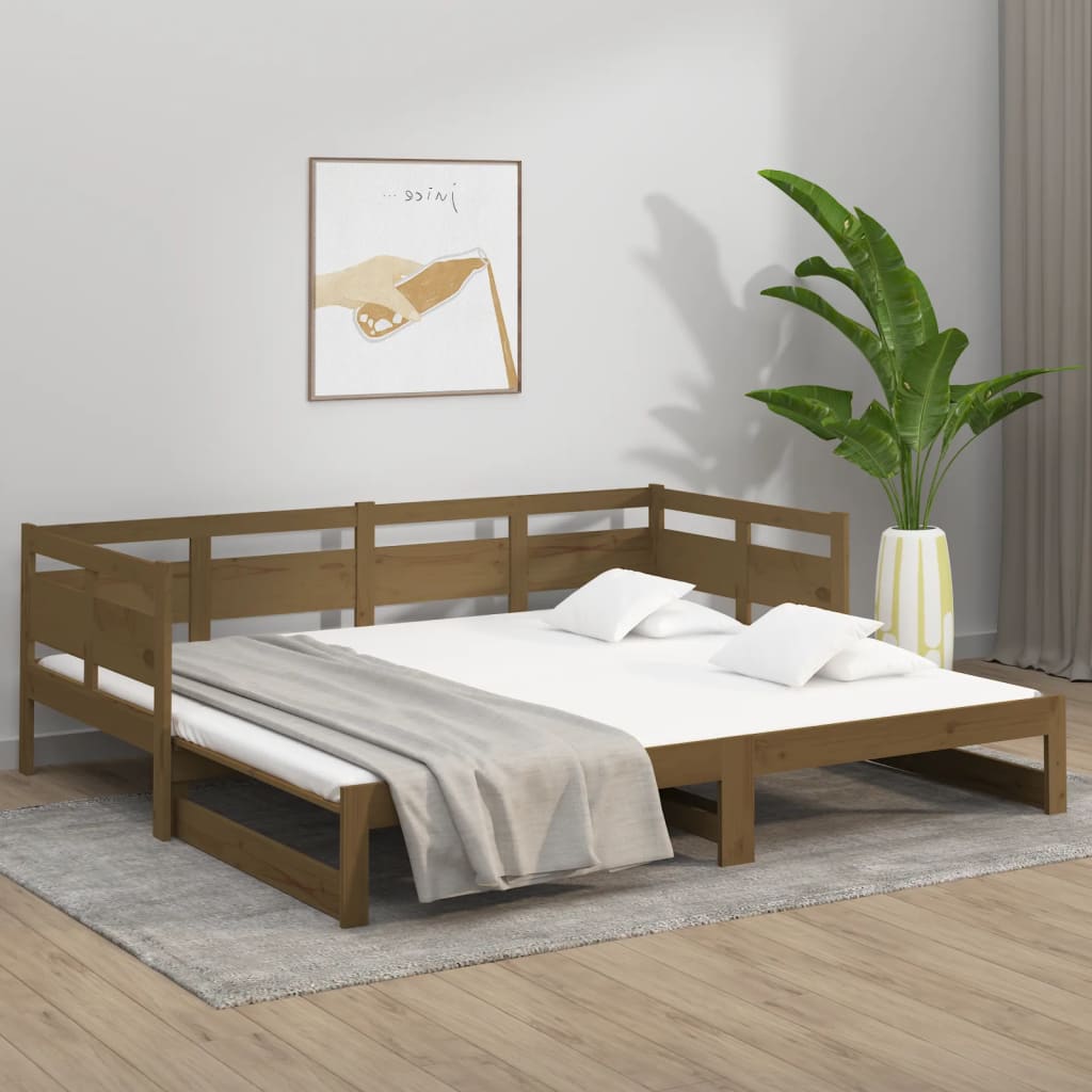 Sohvasänky ulosvedettävä hunajanrusk. täysi mänty 2x(90x190) cm - Sisustajankoti.fi
