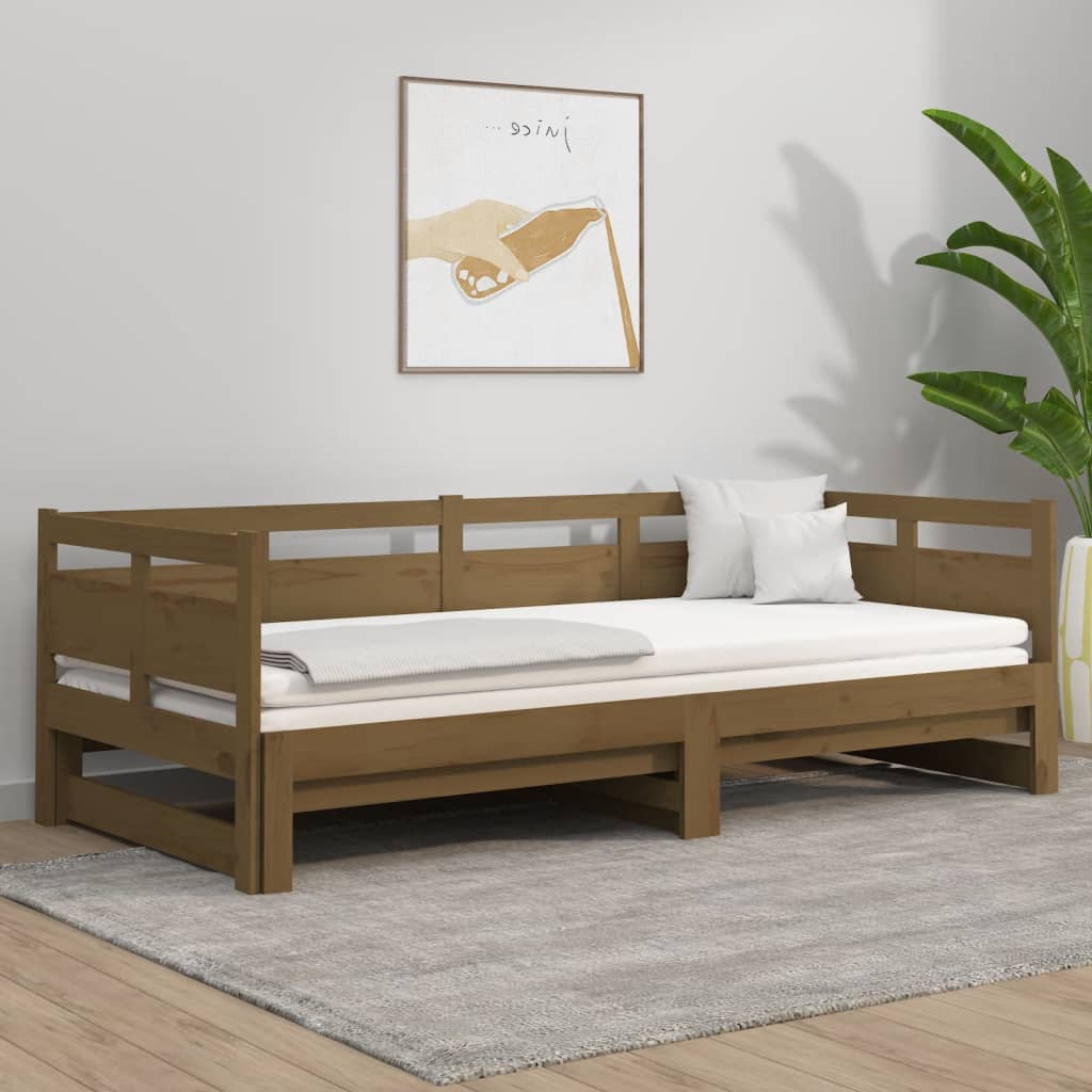 Sohvasänky ulosvedettävä hunajanrusk. täysi mänty 2x(90x190) cm - Sisustajankoti.fi