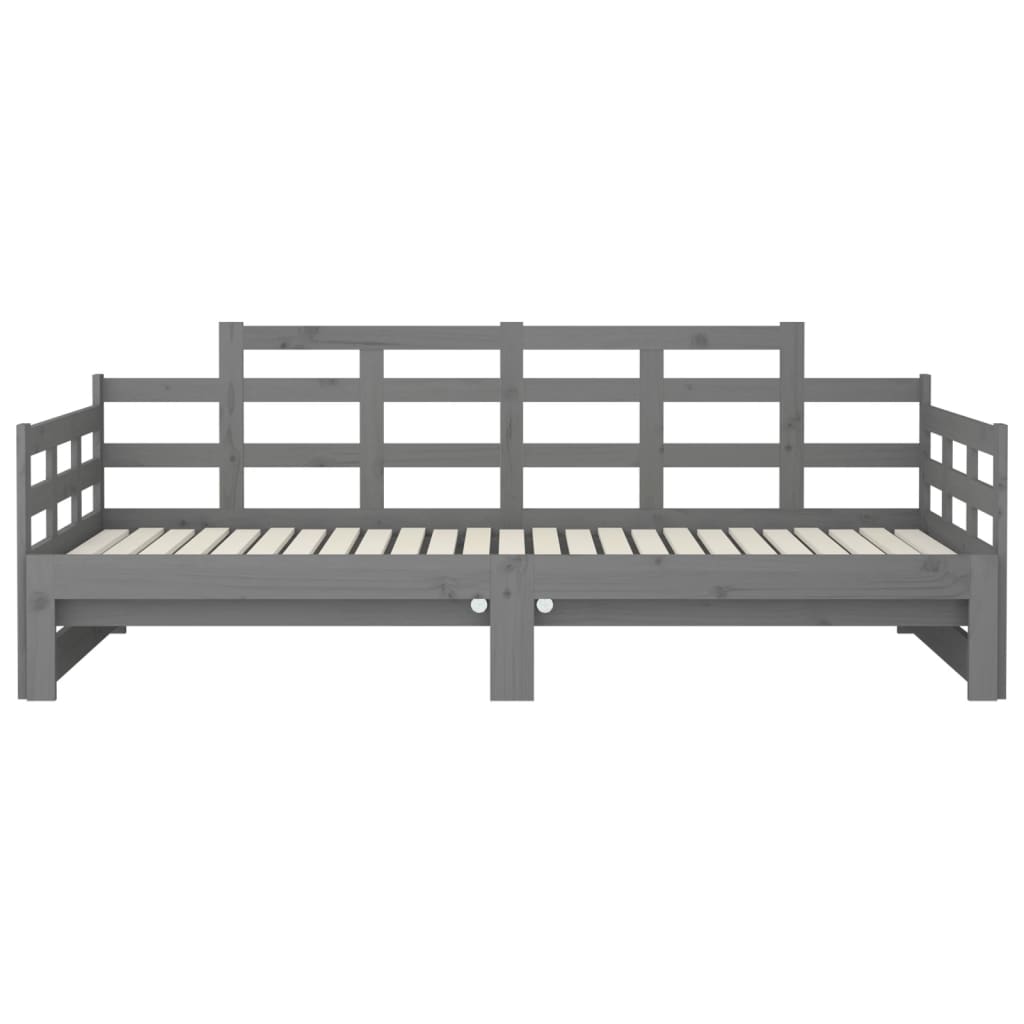 Sohvasänky ulosvedettävä harmaa täysi mänty 2x (90x200) cm - Sisustajankoti.fi