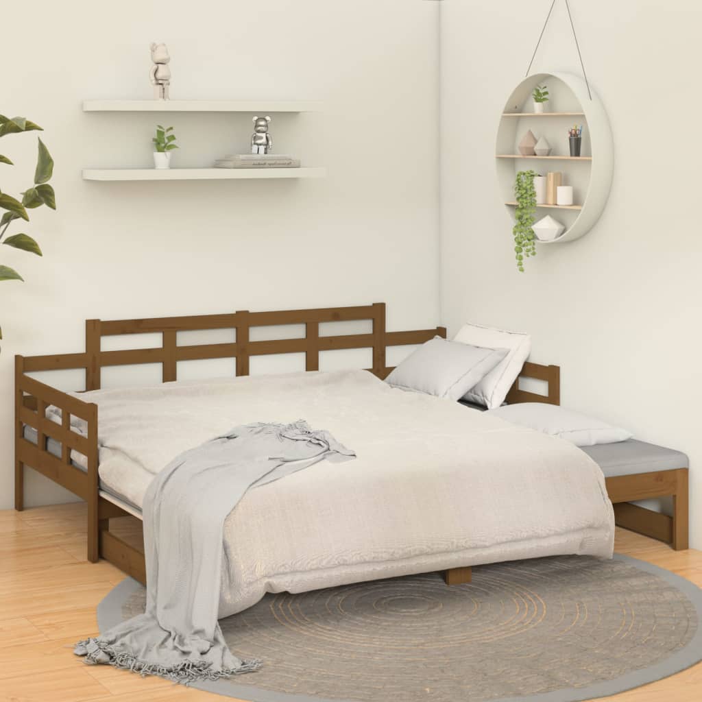 Päivävuode ulosvedettävä hunajanrusk. täysi mänty 2x(80x200) cm - Sisustajankoti.fi