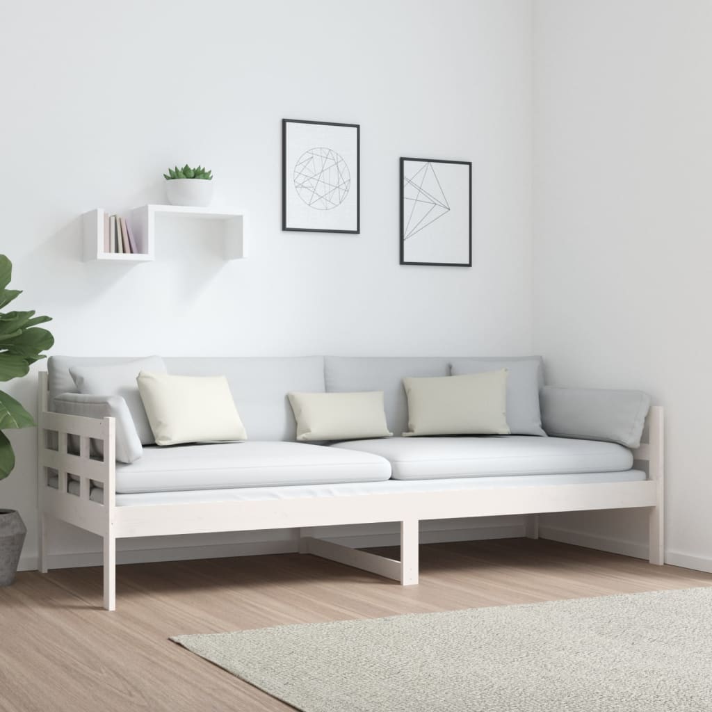 Sohvasänky valkoinen täysi mänty 80x200 cm - Sisustajankoti.fi