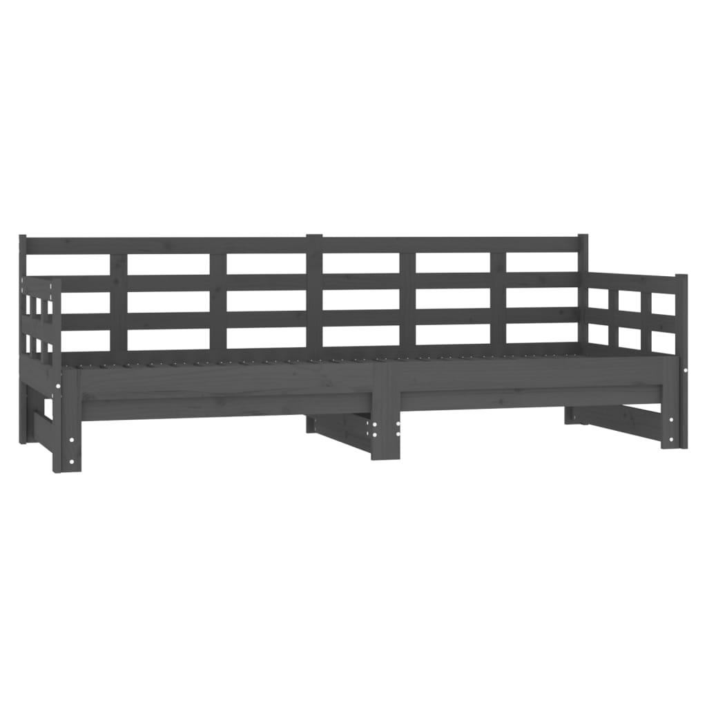 Sohvasänky ulosvedettävä harmaa täysi mänty 2x (90x200) cm - Sisustajankoti.fi
