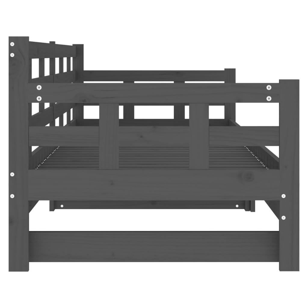 Sohvasänky ulosvedettävä harmaa täysi mänty 2x (90x200) cm - Sisustajankoti.fi