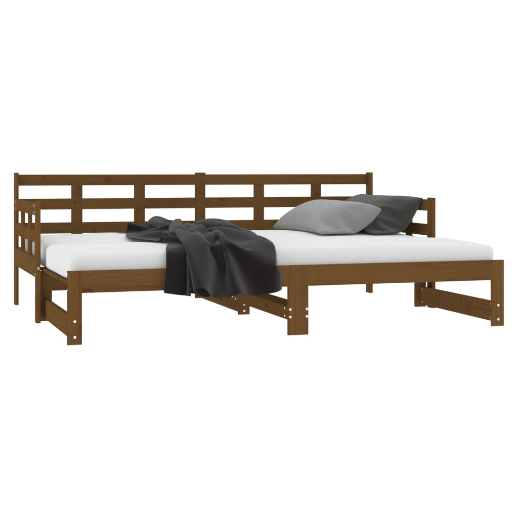 Sohvasänky ulosvedettävä hunajanrusk. täysi mänty 2x(80x200) cm - Sisustajankoti.fi