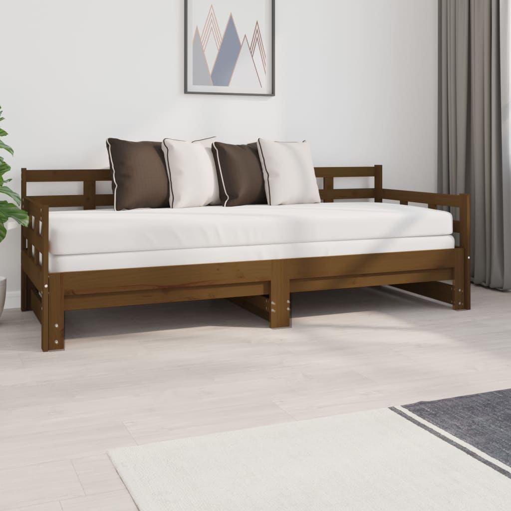 Sohvasänky ulosvedettävä hunajanrusk. täysi mänty 2x(80x200) cm - Sisustajankoti.fi