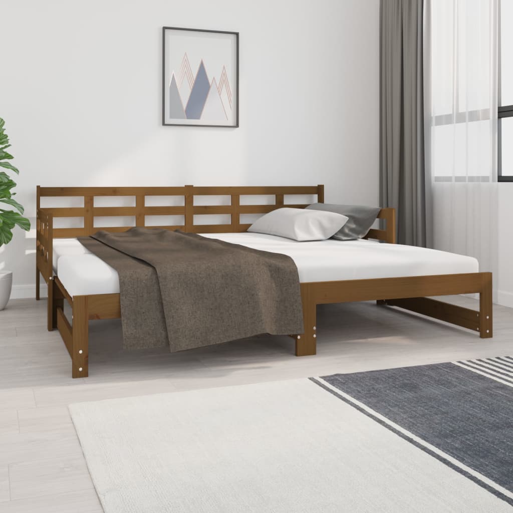 Päivävuode ulosvedettävä hunajanrusk. täysi mänty 2x(90x190) cm - Sisustajankoti.fi
