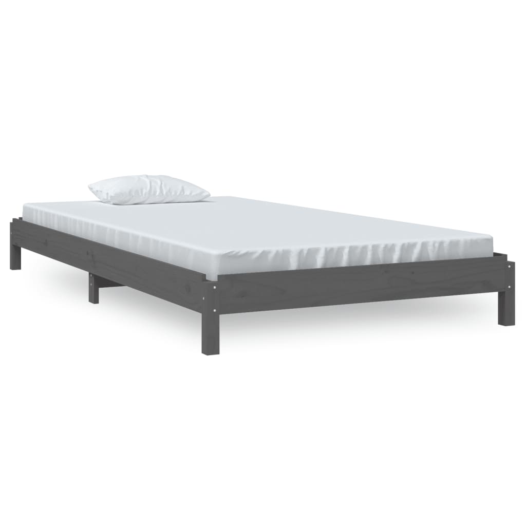 Pinottava sänky harmaa 100x200 cm täysi mänty - Sisustajankoti.fi