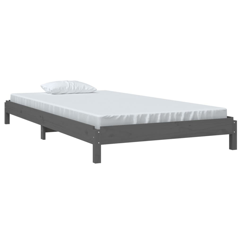 Pinottava sänky harmaa 100x200 cm täysi mänty - Sisustajankoti.fi