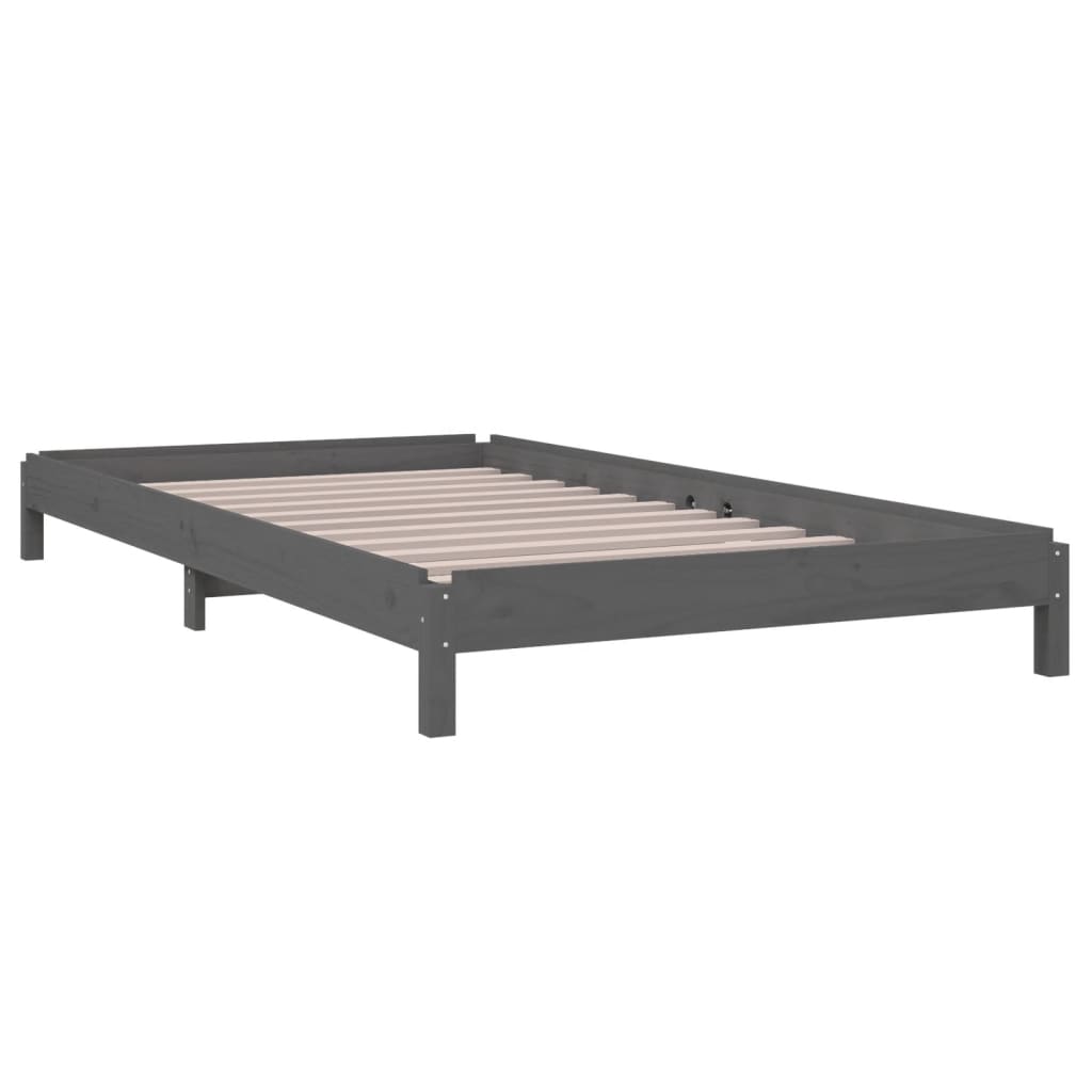 Pinottava sänky harmaa 100x200 cm täysi mänty - Sisustajankoti.fi