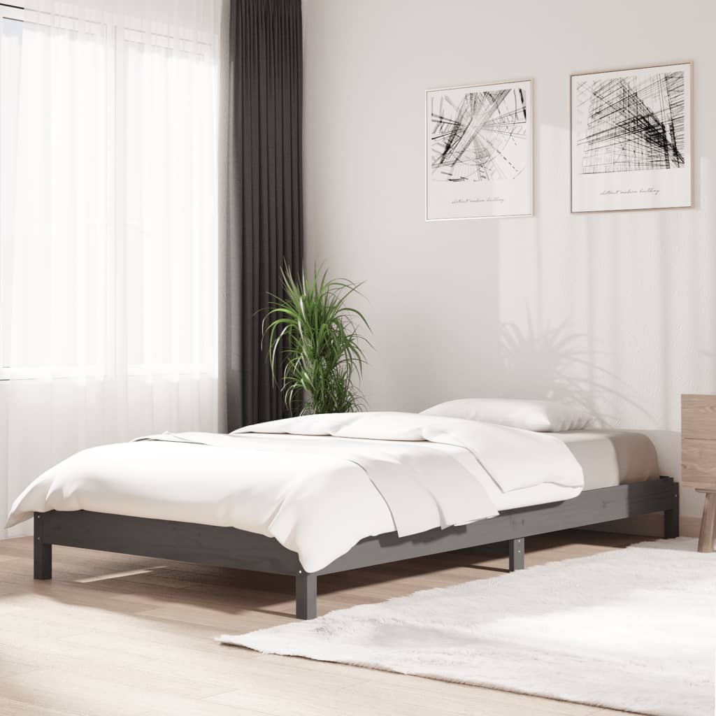 Pinottava sänky harmaa 100x200 cm täysi mänty - Sisustajankoti.fi