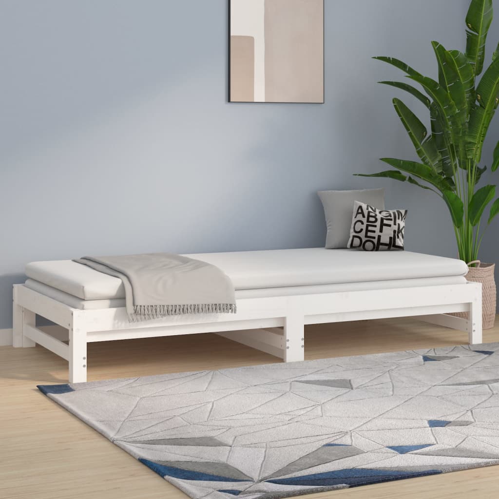 Sohvasänky ulosvedettävä valkoinen 2x (80x200) cm täysi mänty - Sisustajankoti.fi