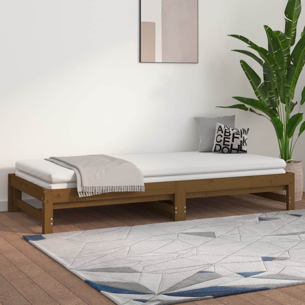 Sohvasänky ulosvedettävä hunajanrusk. 2x(80x200) cm täysi mänty - Sisustajankoti.fi